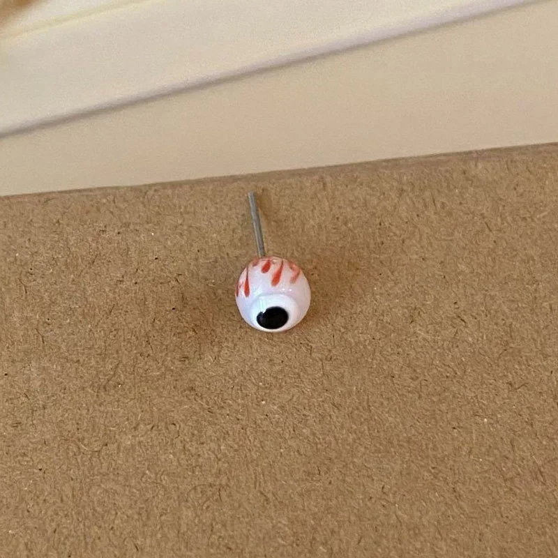 غريبة ملتوي القرط رائعة القوطية تصميم فريد من نوعه الدم مقل العيون الأذن العظام ترصيع مبالغ فيها الراقية الشعور القرط #3