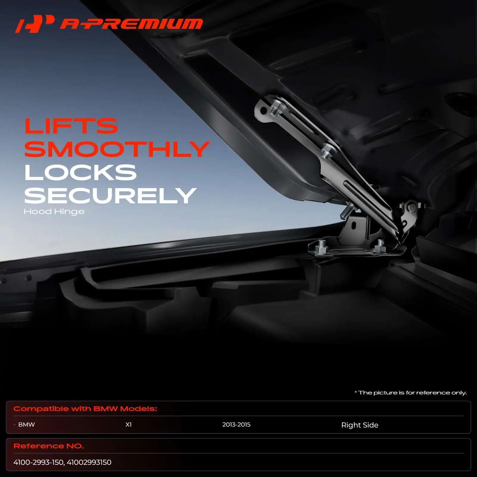 A-Premium Front Right Passenger Side Hood Hinge for BMW X1 2013-2015