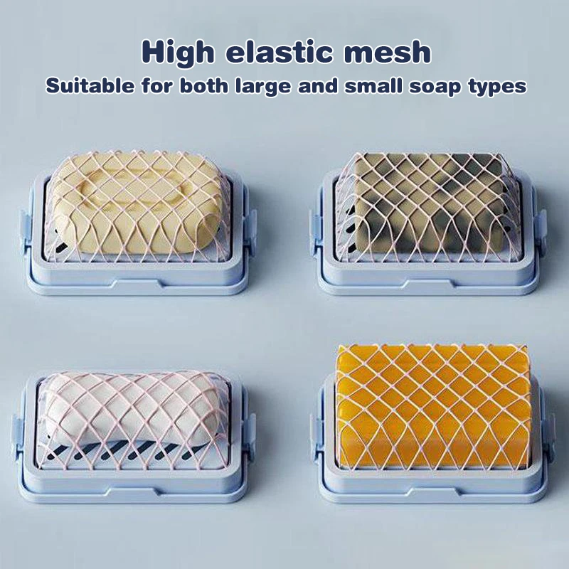 Multifunctional Soap Box High Elasticity Mesh Hand-free Non-slip House Bathroom Soap Box Keep Drying Soap Storage Soap Container