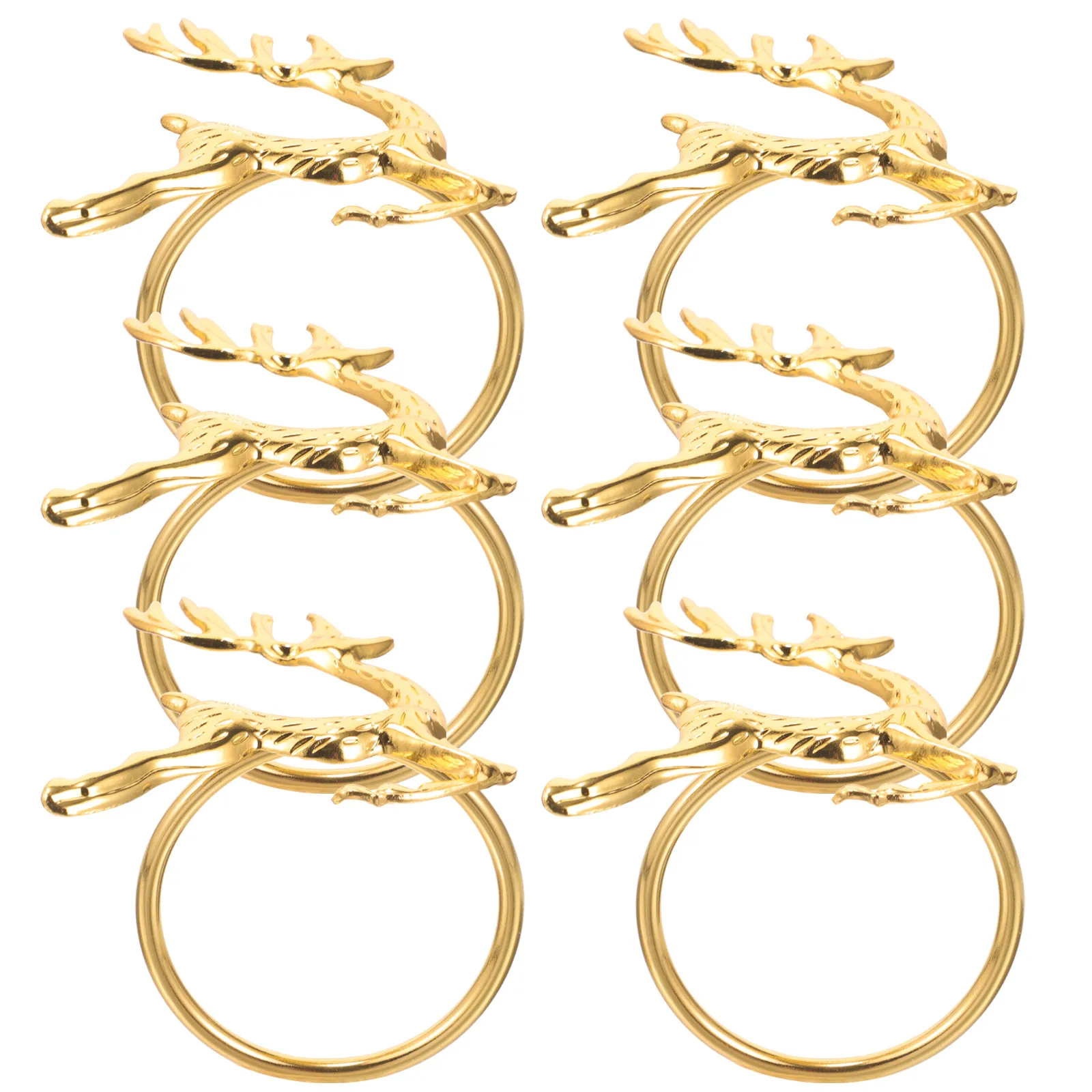 

6Pcs Christmas Deer Napkin Rings Iron Napkin Buckles Elegant Table Decoration for Holiday Party Wedding Deer Craft Ornament