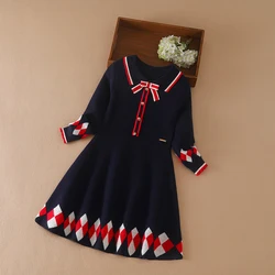 Robe de princesse à manches longues pour filles, pull chaud pour enfants, vêtements pour enfants, automne, hiver, nouveau, 5-12 ans