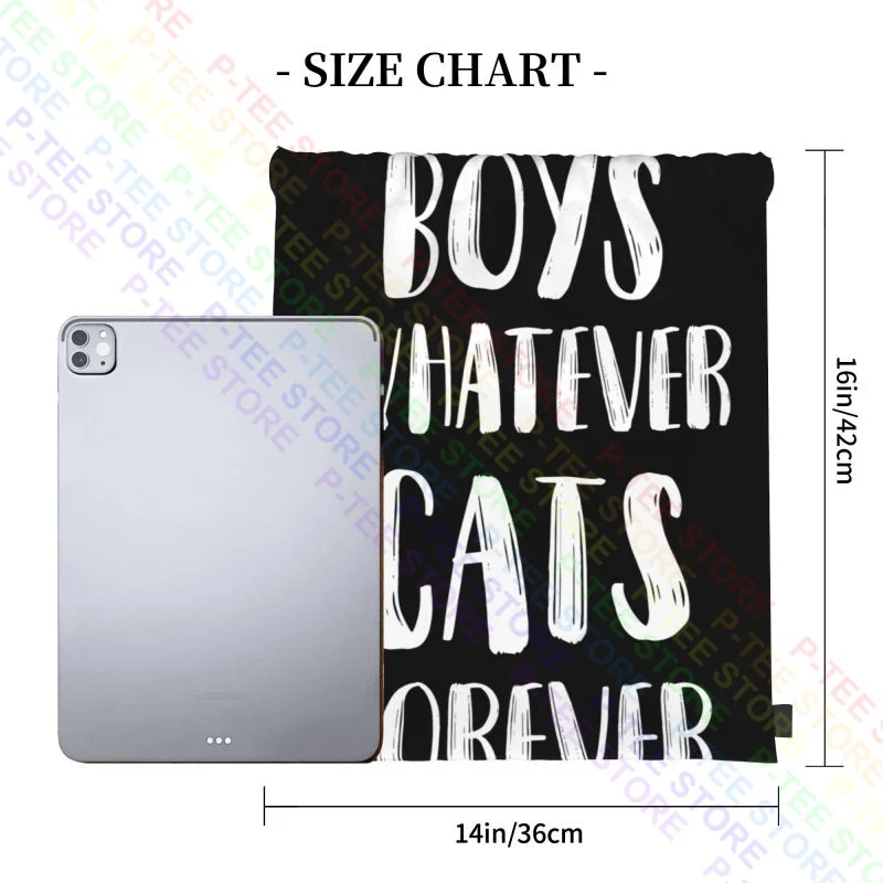 Boys Whatever Cats Forever Funny Cat Lover Drawstring Bags Gym Bag Vintage Swimming Gymnast Bag Outdoor Running