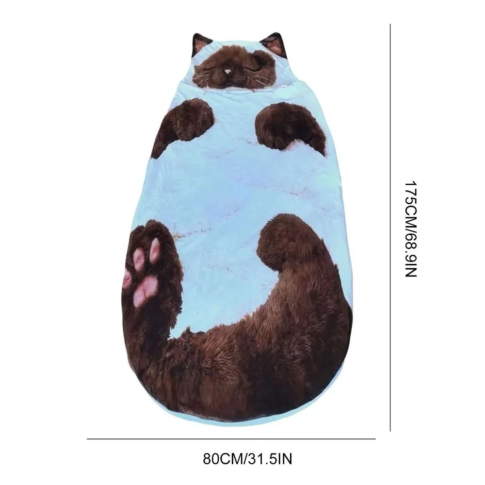 Saco de dormir camping con diseño de gato y aislamiento térmico - imagen 4