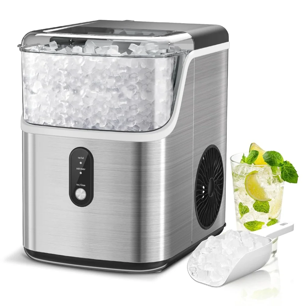 

Ice Maker, One-Click Operation Electric Countertop Maker with Self-cleaning, 35 Lbs Soft Chewable Ice Cubes /24H, Ice Makers