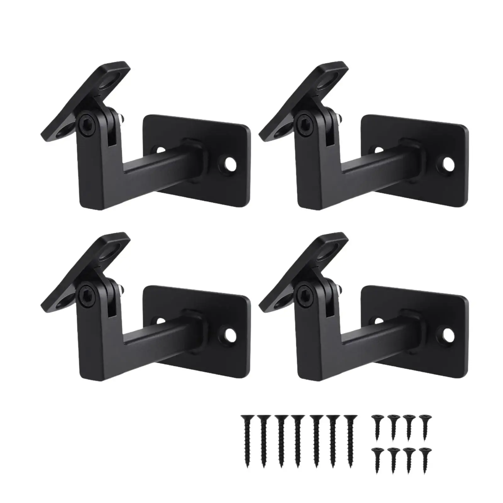 4Pcs Swivel Hand Rail Brackets with Screws for Indoor or Outdoor Staircase Contemporary Stair Brackets Black Railing Bracket