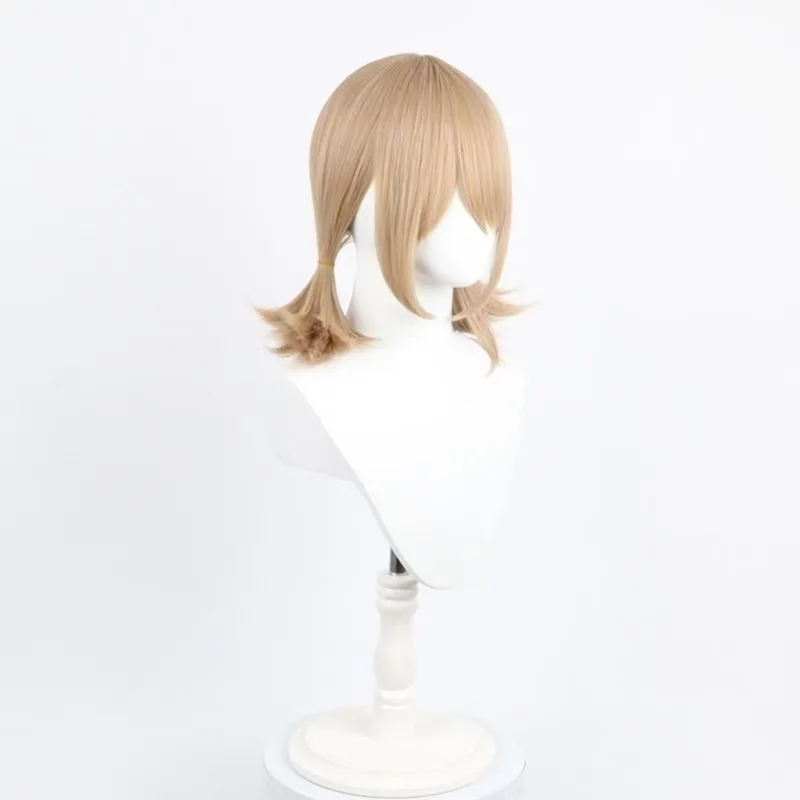 Uma peça de peruca bege de comprimento médio enrolada reversa, personagem cosplay Identity V Emma Woods