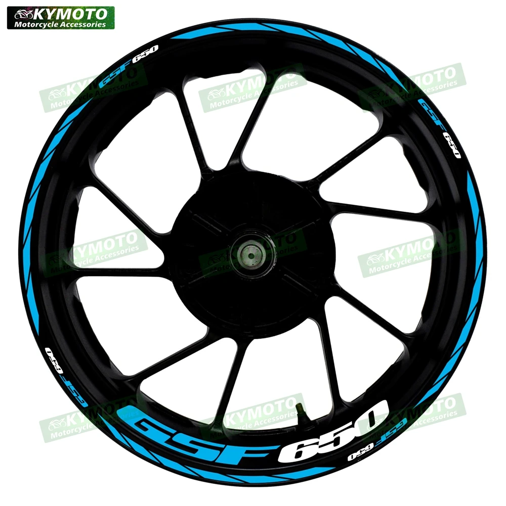 For GSF650 GSF 650 reflective motorcycle wheel hub stickers striped tape PVC waterproof decal decorations for wheel rims