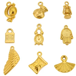 3pcs Stainless Steel Candy Bag Oil Lamp Globe Clock Charms Pendants for DIY Bracelet Earring Necklace Jewelry Making Accessories
