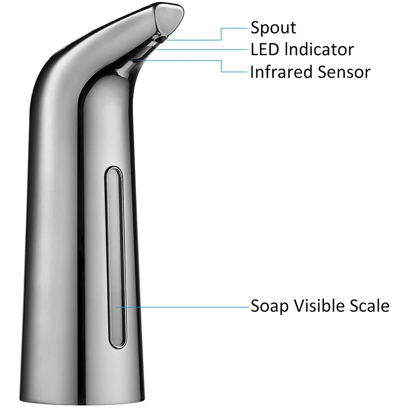 Automatische Zeepdispenser, Persloze Zeepdispenser, 400Ml Vloeibare Handsfree Infraroodsensor Elektrische Automatische Zeepdispenser