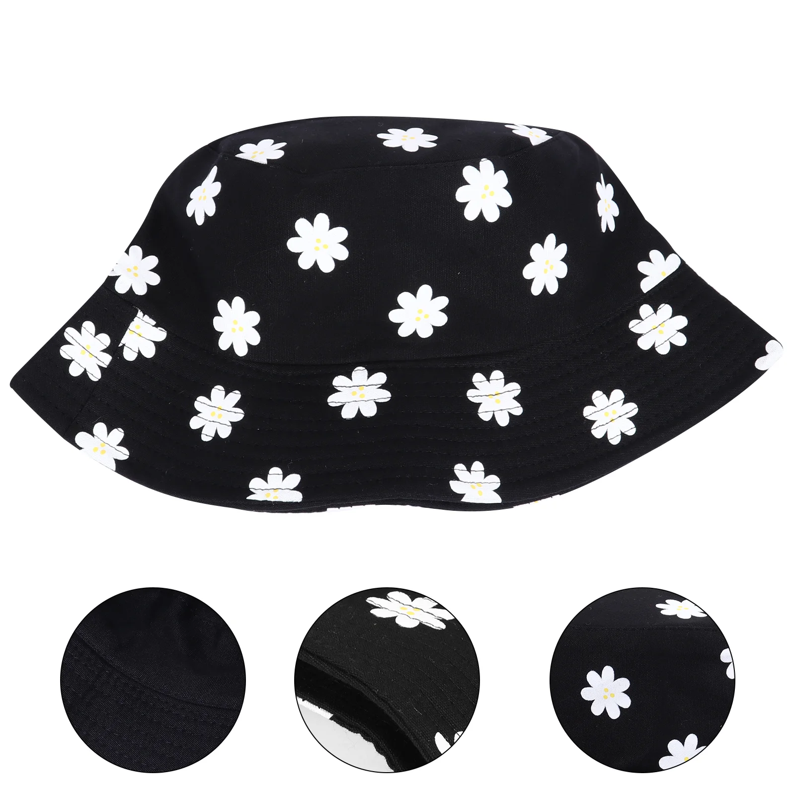 

Flower Bucket Hat Beach Lovely Double Side Fisherman Sided Cap Cotton Anti-UV Men and Women Flower-Bucket