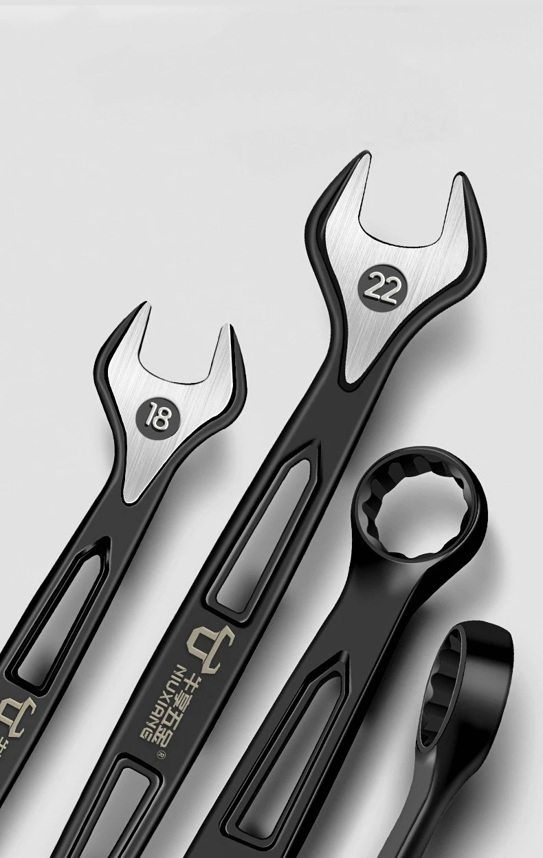 Dual-Use Plums Blossoms Open End Ratchets Wrenches 6mm-24mm Combination Spanners Nut Cutter Combined Motor Repair Hand Tool