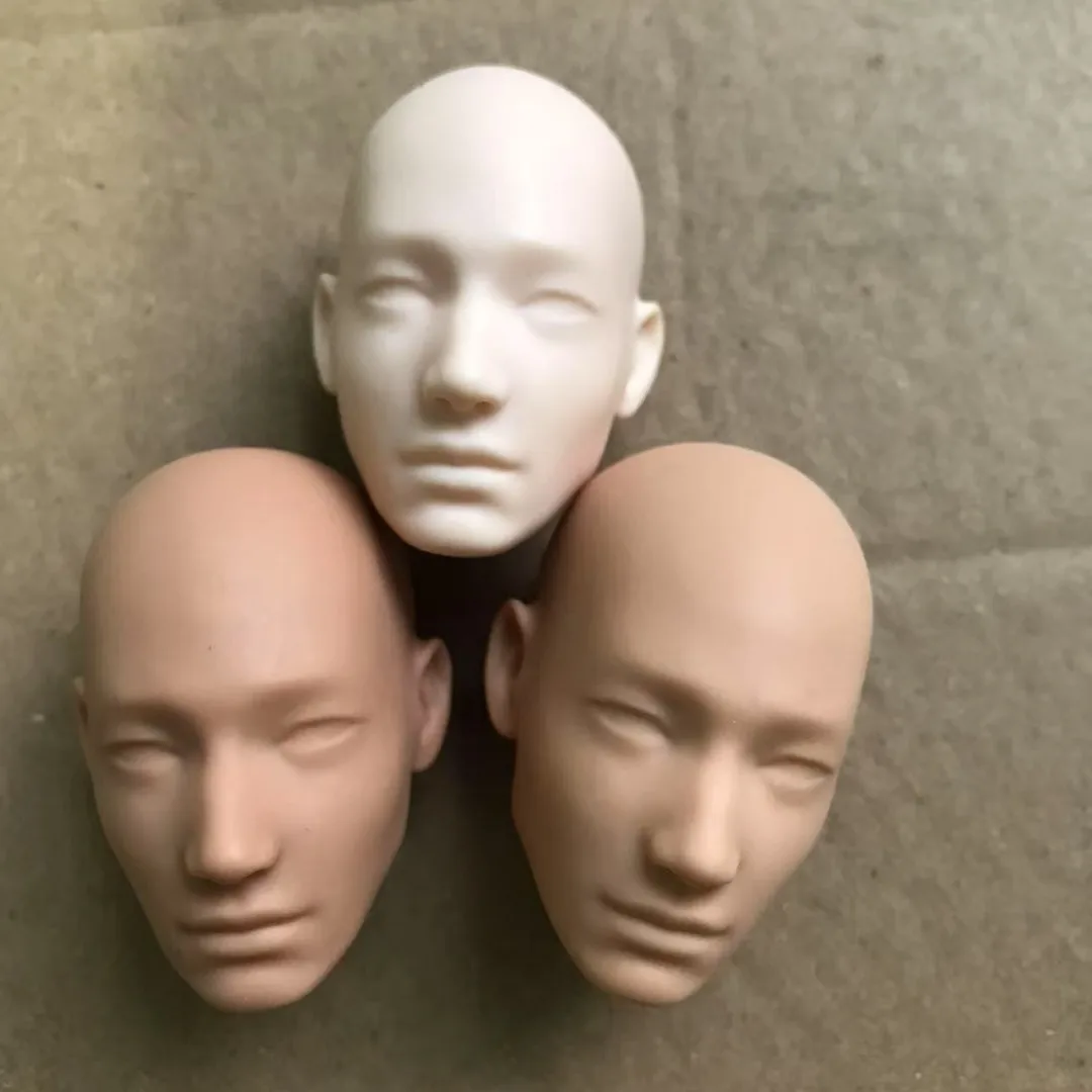 YUNYI 1/6 Male Doll Bald Heads Super White Beige Brown Skin Make Doll Parts DIY Makeup Practice Doll Accessories