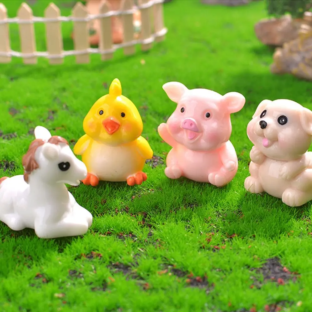 Cute Mini Twelve Zodiac Figurines DIY Resin Crafts Animals Ornaments Cartoon Handmade Micro Landscape Decoration