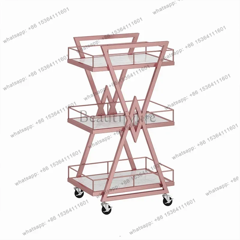 Factory Direct Sales Beauty Salon Nordic Rolling Cart Storage Creativity Designers Bar Salon Trolley Utility Salon Furniture Car