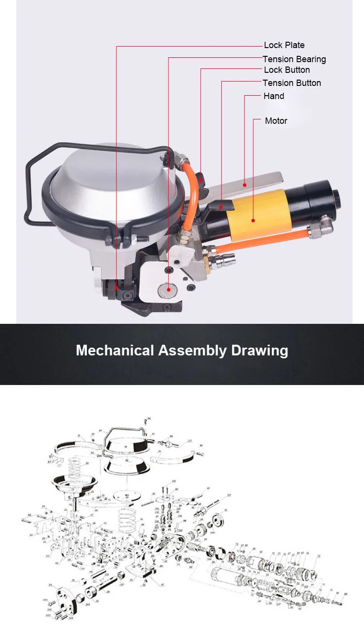 

supply Pneumatic type YG-32 GZD19 pneumatic steel combo strapping tool steel band bundling machine