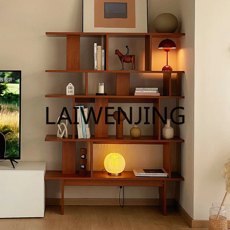 

Minimalist Solid Wood Multi-Layer Reading Bookshelf Floor Integrated Wall Living Room Shelf