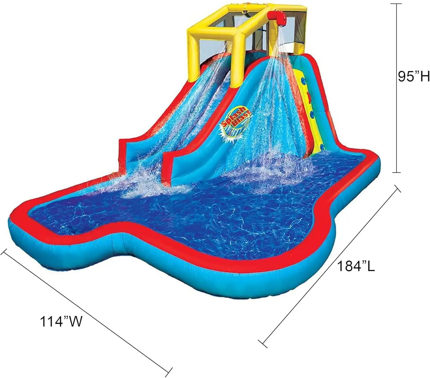 Aufblasbare Pool-Wasserrutsche, aufblasbares Spritzhaus im Hinterhof, Rutsche N' Soak