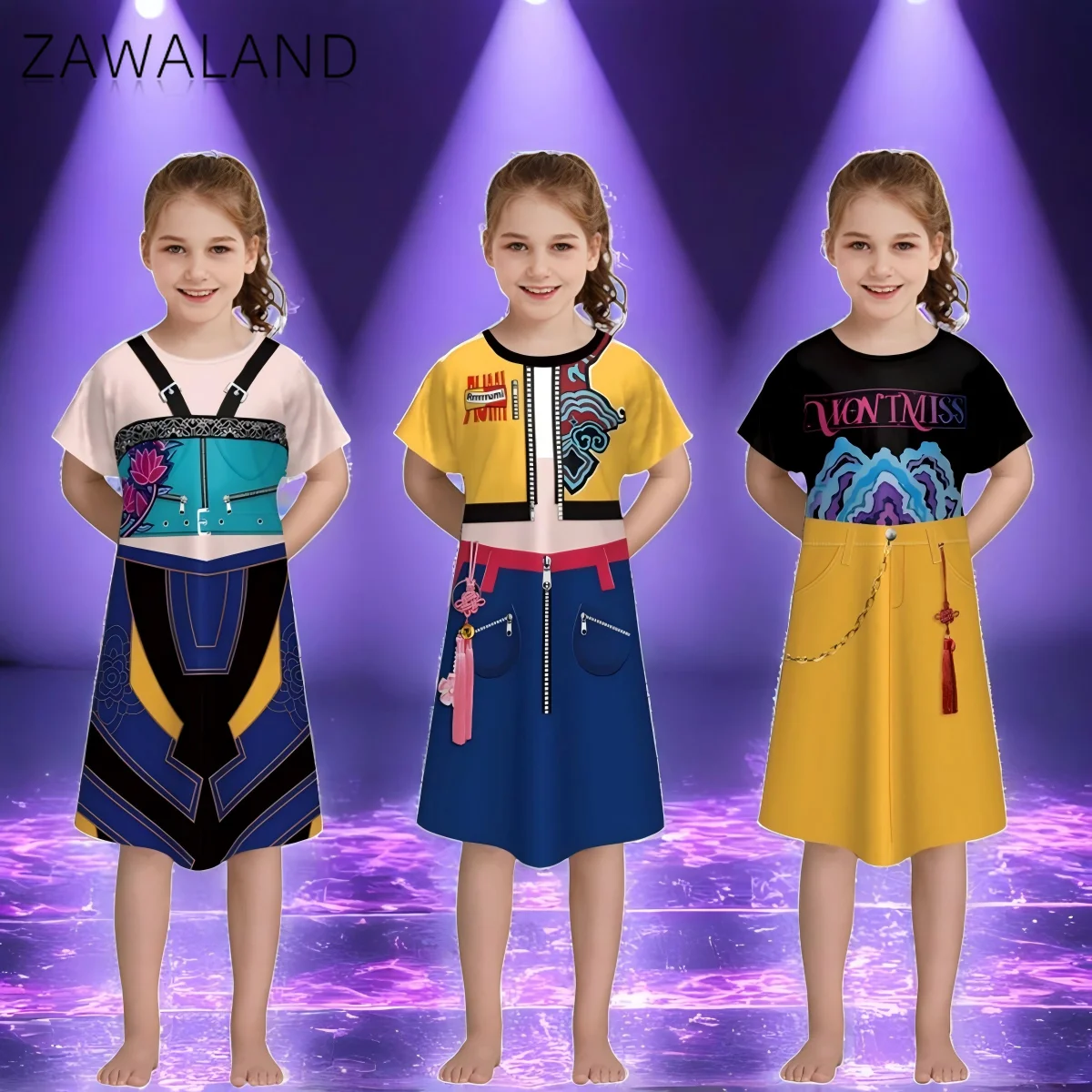 

KPop Demon Hunters Cosplay Dresses Huntrix Rumi Zoey Mira Dress Up Costume Girls Halloween Stage Performance Dress Anime Outfits