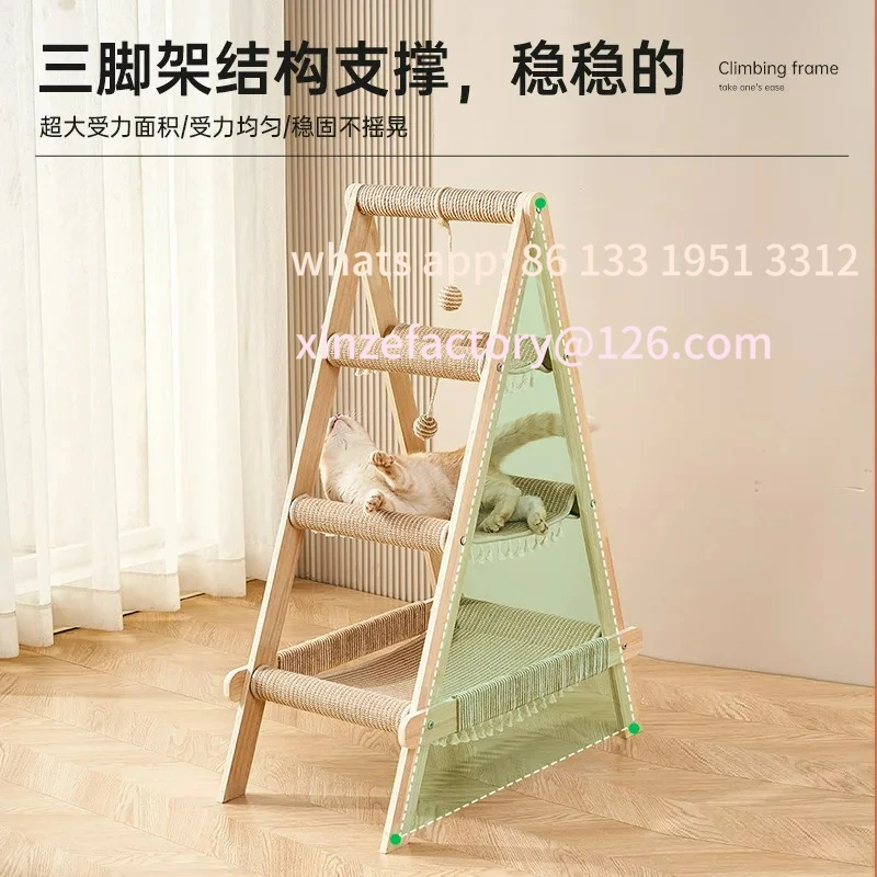 

Customizable Four Season Available Tree House with Hammock & Scratching Posts Large Cat Tower Indoor Durable Cat Furniture