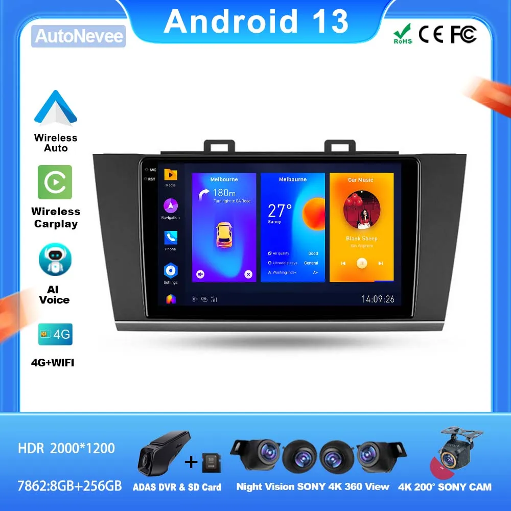 

Android For Subaru Outback 5 2014 - 2018 Car Player Auto Radio Video Multimedia Navigation NO 2din DVD Head Unit WiFiDash Cam BT