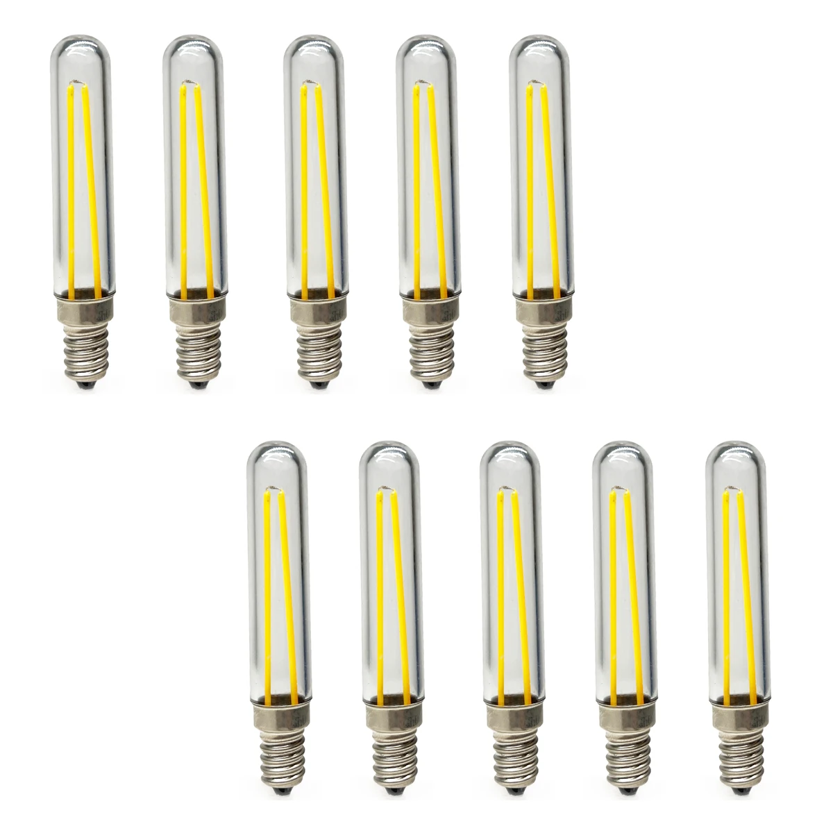 

10pcs/Lot T18 2LED Super Bright Lilament Energy-saving 3W Lamp Classical E12 Gallery Lamps E14 Crystal Bulb Tubular 110V 220V