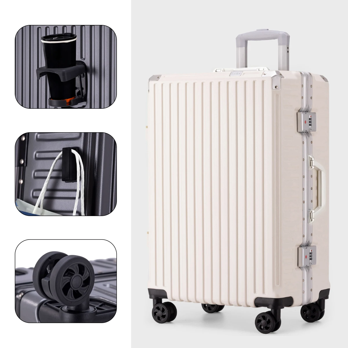 Robuster und langlebiger multifunktionaler Trolley-Koffer, neuer Koffer mit großem Fassungsvermögen, universelle Rad-Studenten-Passwortbox – Detail 11