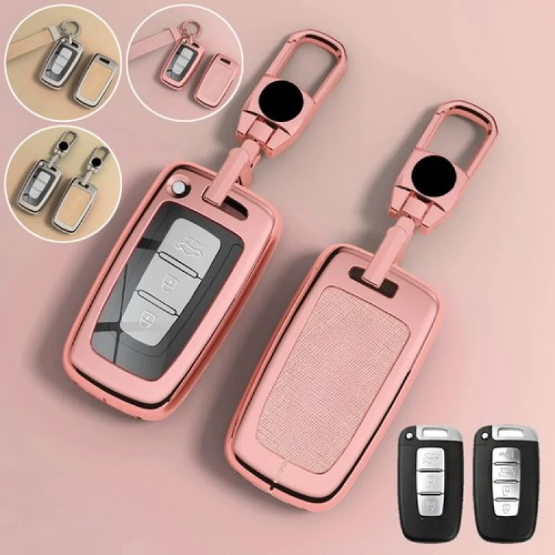 

A+ Zinc Alloy TPU Leather Car Key Case Cover For Kia Forte Optima Sportage Sorento