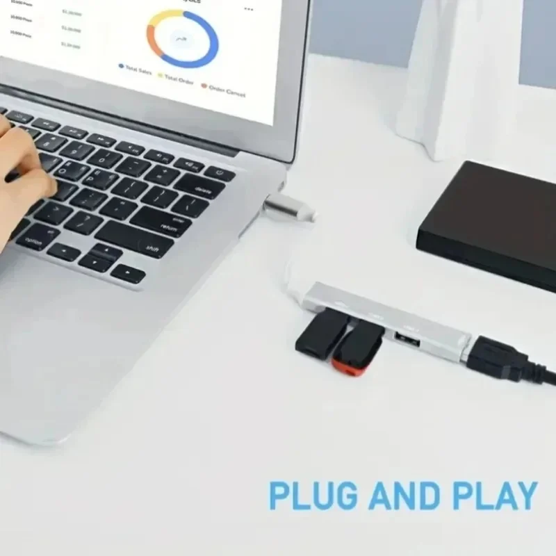 1-4Pcs USB 3.0 Hub USB Hub 4 Port High Speed Type C Splitter 5Gbps For PC Computer Accessories Multiport HUB 4 USB 3.0 2.0 Ports