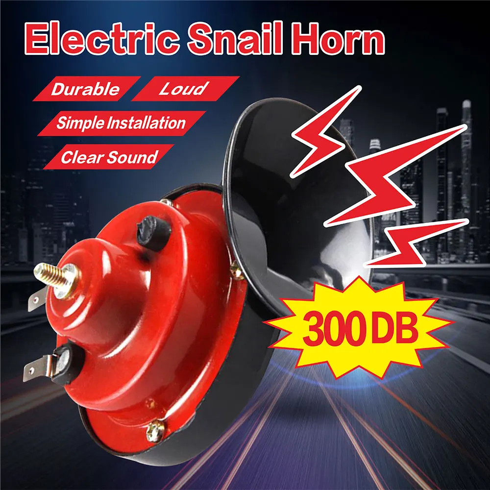 

1PCS Car Snail Electric Air Horn boat Horn Loud Signal Dual-tone Car Horn Loud Signal Motor Van Truck Siren Loud Alarm Kit