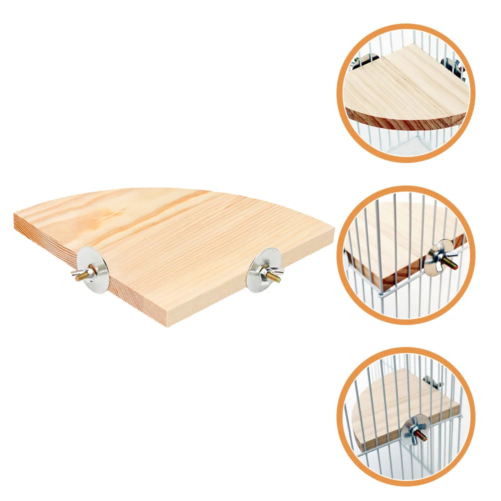 Hamster Parrot Standing Board Bird Plaything Exercise Platform Toy Long Tail Cage Supply Wooden Accessories Furniture