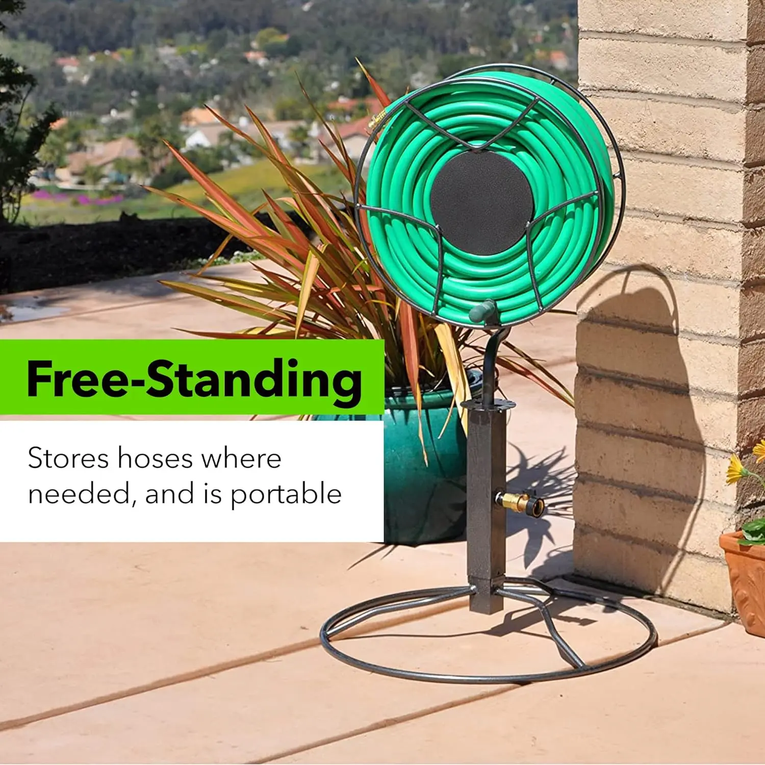 Yard Butler Free Standing Swivel Hose Reel - Water Caddy For Yard or Garden - Outdoor Garden Accessories, Water Hose