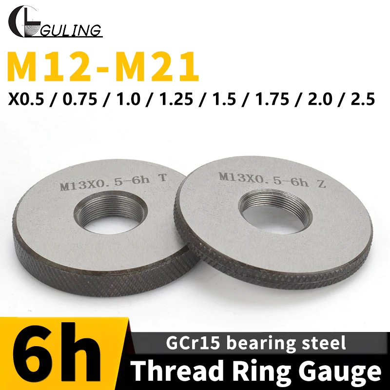

1SET(1*GO+1*NOGO) 6h M12-M21 Non-Standard Metric Fine Tooth Thread Ring Gauge Measure Tool X0.5/0.75/1.0/1.25/1.5/1.75/2.0/2.5