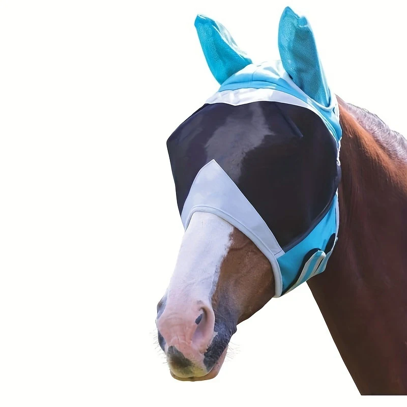 Cagoule anti-buée pour cheval, masque respirant multi-tailles, adapté aux petits, moyens et grands chevaux, collée pour éviter la chaleur