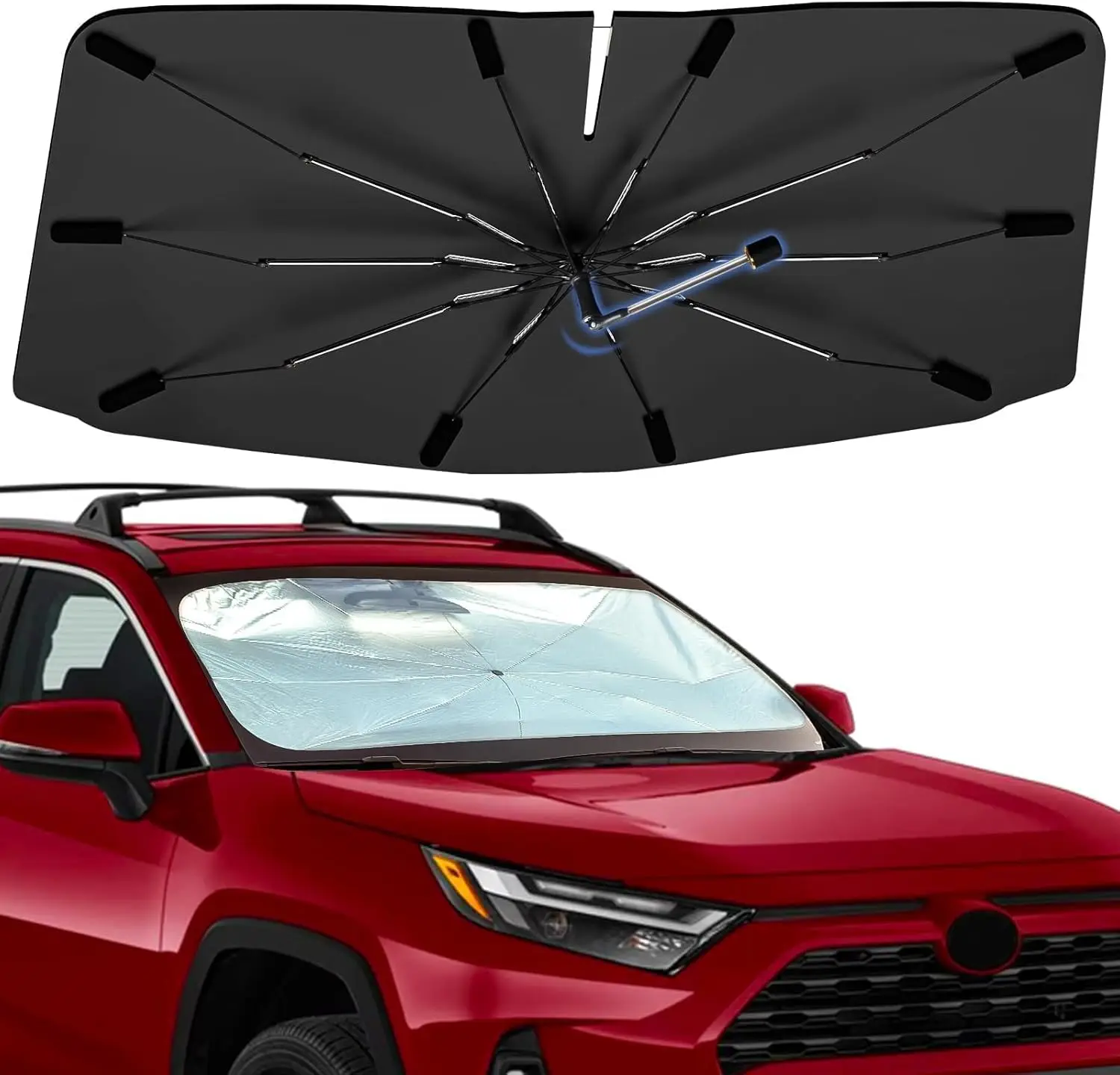 

Windshield Sun Shade Umbrella for RAV4 2019-2026 - 360 Rotation