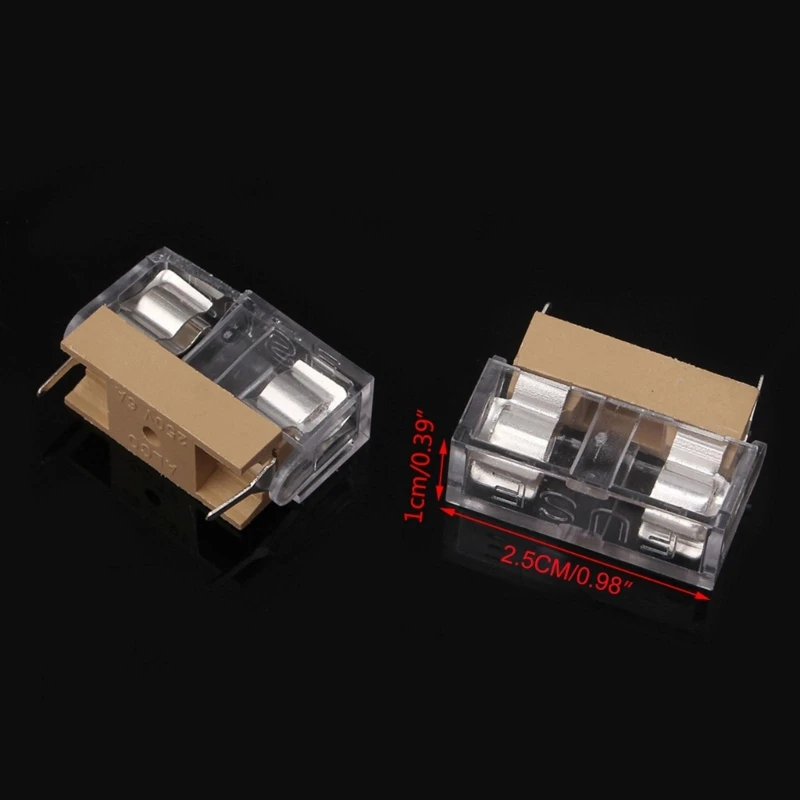 10 sztuk szklany uchwyt bezpiecznika przezroczystą pokrywą bloki bezpieczników 5X20mm Drop Shipping