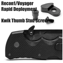 2 Sets/lot Aluminium Alloy Fold Knife Kwik Thumb Stud Push Screw Rapid Deployment for ColdSteel Recon1 Voyager Quick Open Hooks