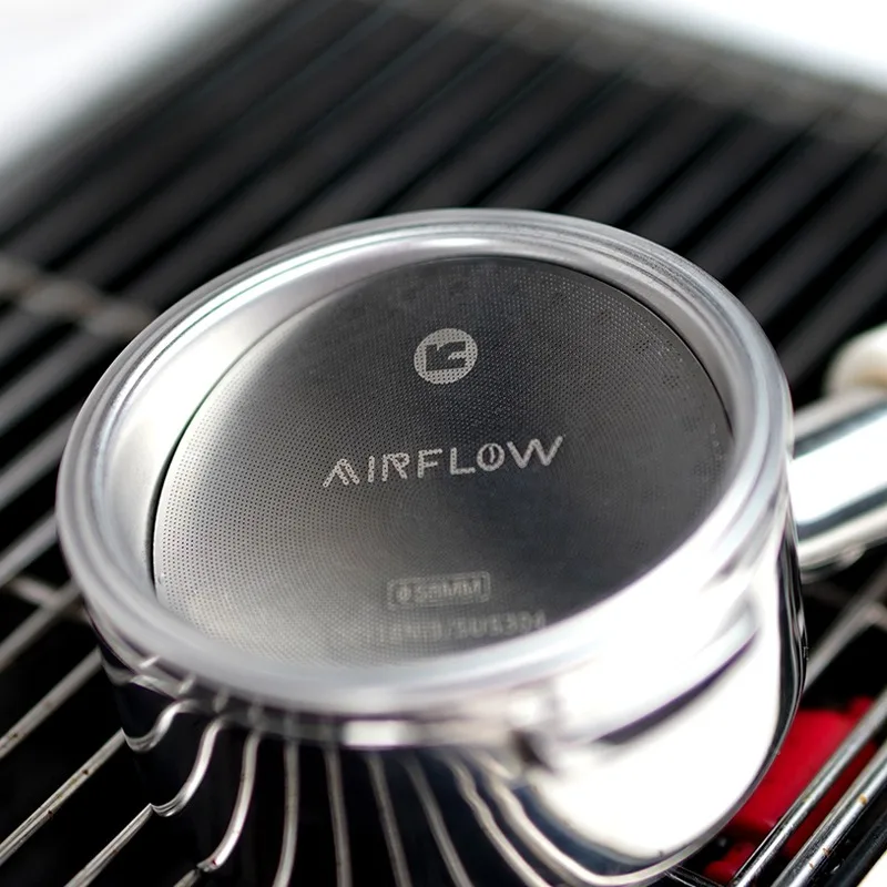 AIRFLOW 51/53/58mm Coffee Filter Espresso Portafilter Secondary Water Separation Network Coffee Sintering Filter Barista Filter