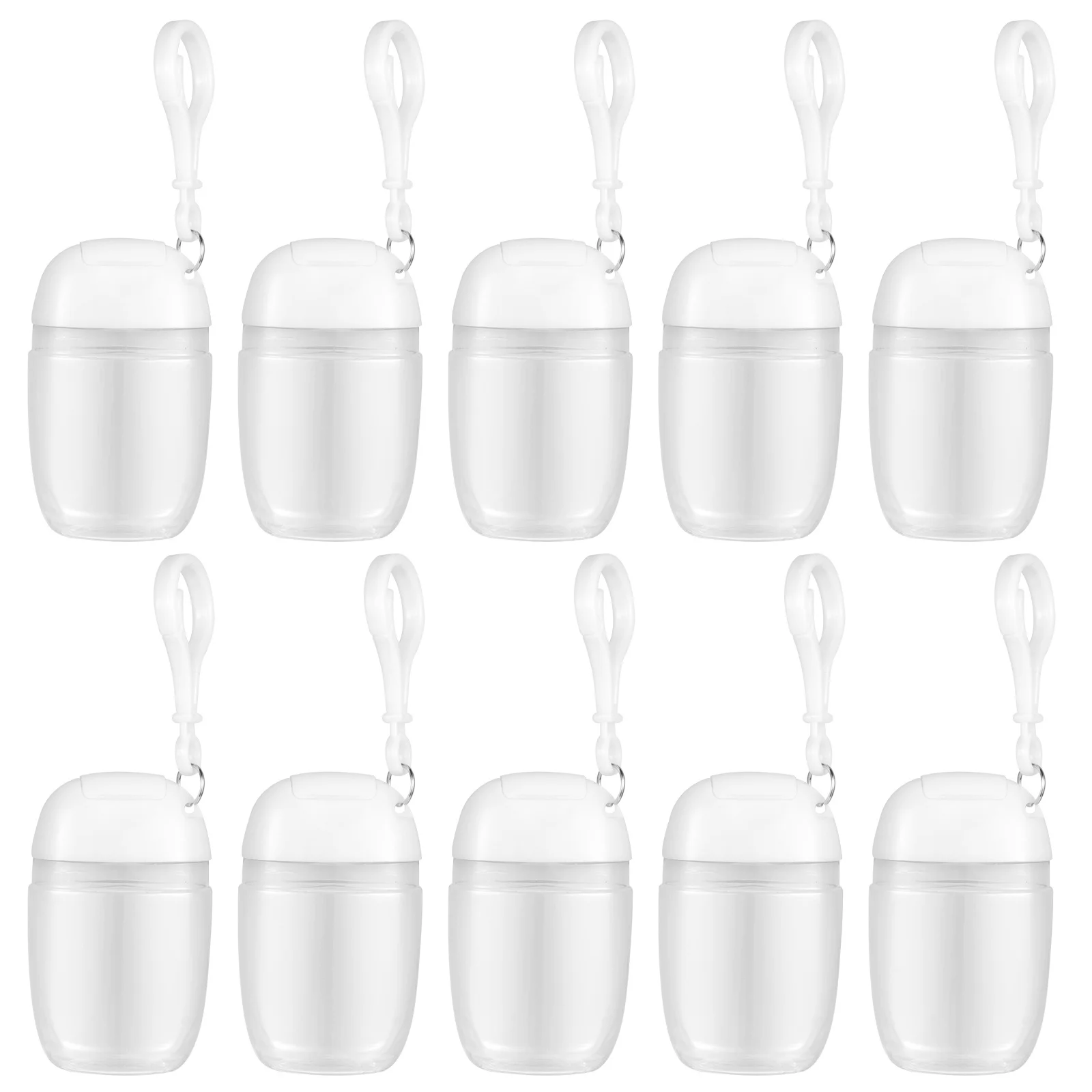 10 個の旅行用液体ボトルポータブル 30 ミリリットル詰め替え可能な漏れ防止プラスチック製保存ボトル、屋外旅行用フック付き
