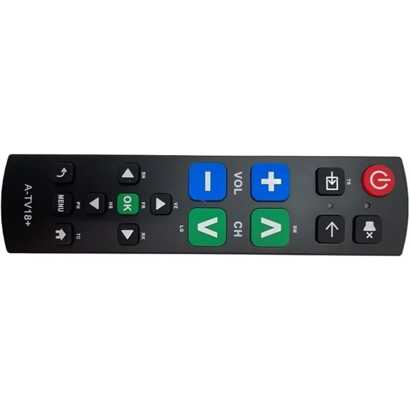 B04C-A-TV18+ Universal Big Button TV Remote Control For Seniors, Easy Set Up& Learning Function For Major Brands