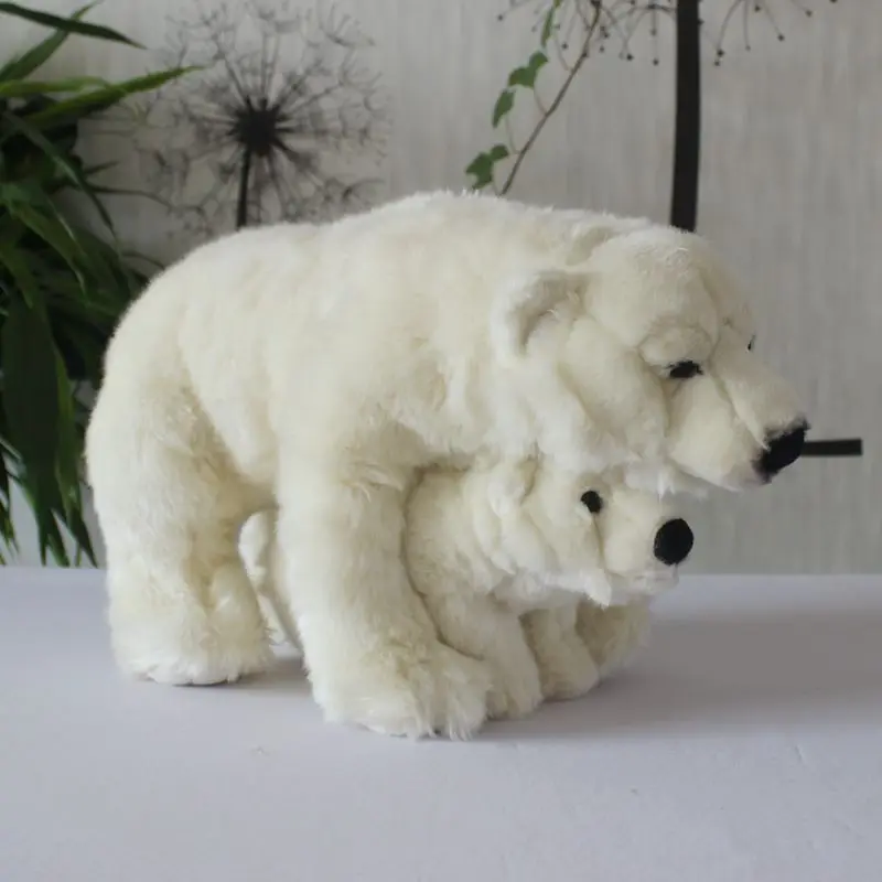 

new plush polar bear toy high quality cute bear mother&baby doll soft gift about 42x22cm