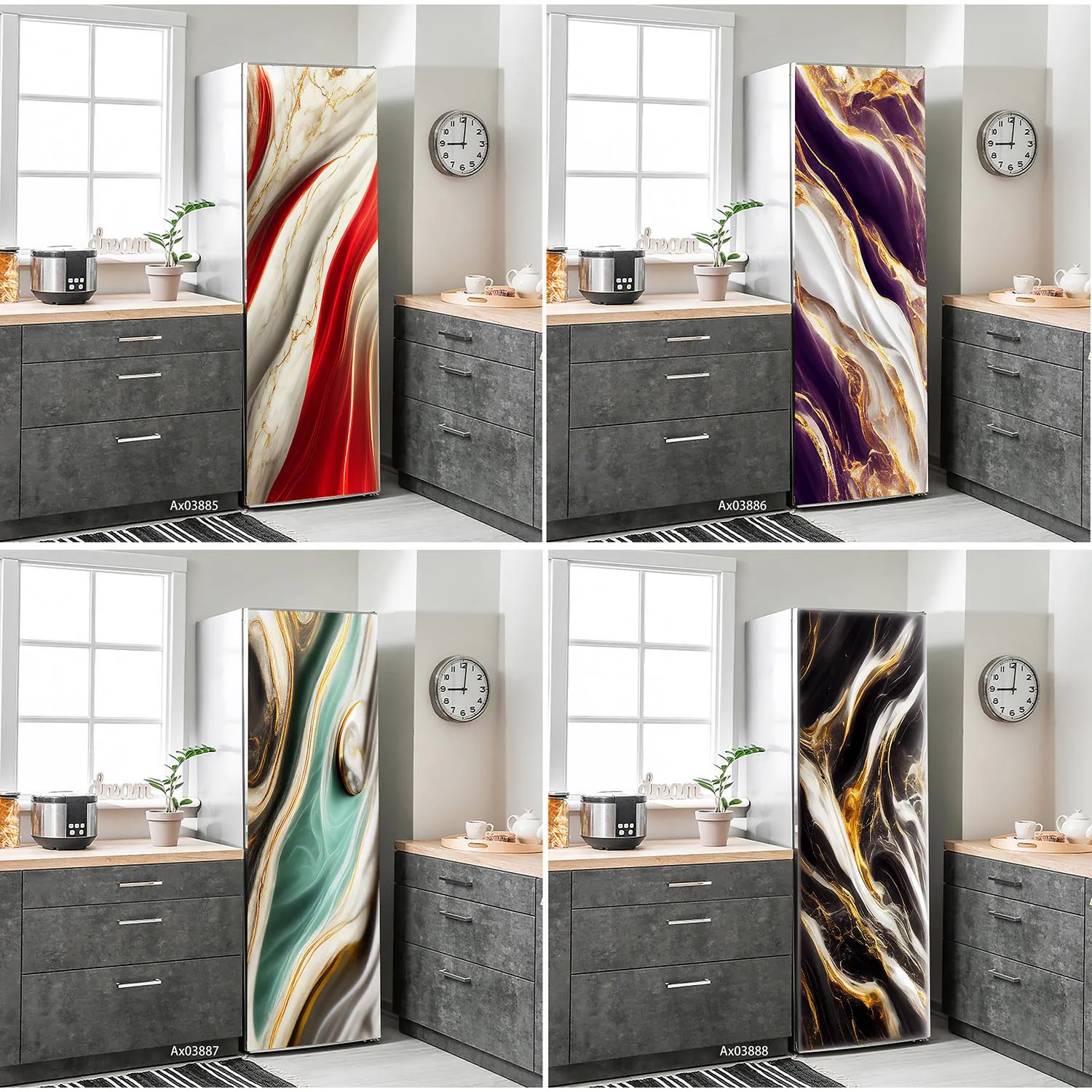 Blush Pink Gold Marble Fridge Sticker, Self-adhesive Easy-to-Apply Decal  for Kitchen Refrigerator Wallpaper Aesthetics Decor