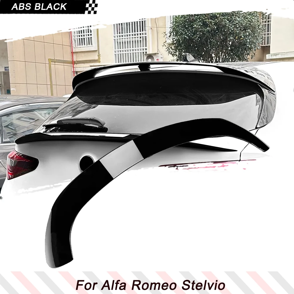 

ABS Black Car Rear Trunk Racing Spoiler Lip Splitters for Alfa Romeo Stelvio 2017-2024 Car Roof Spoiler Wing Trunk Lid Exterior