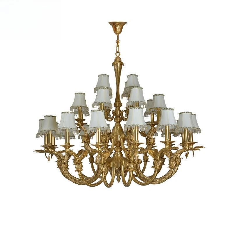 

All copper French chandelier home improvement villa indoor bedroom living room dining room light