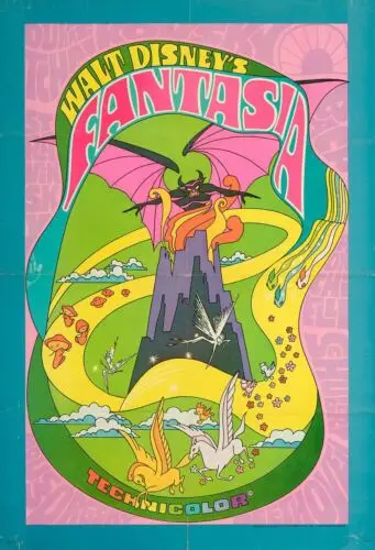 1p,Fantasia re-release poster, 1969  Retro Metal Plaque/Sign, Pub, Bar, Man Cave,