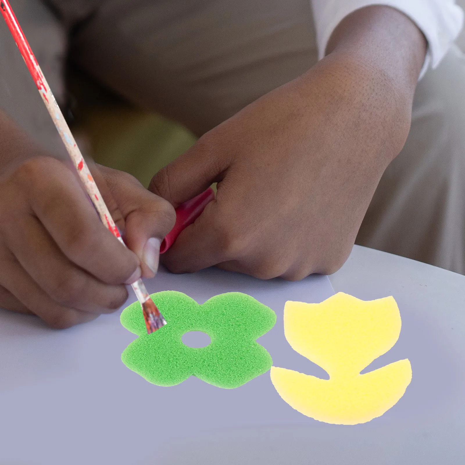 24Pcs DIY Painting Sponge Brush Set Assorted Patterns Easy to Dry and Clean Great Tool for Kids Art Lessons Art Painting Sponge