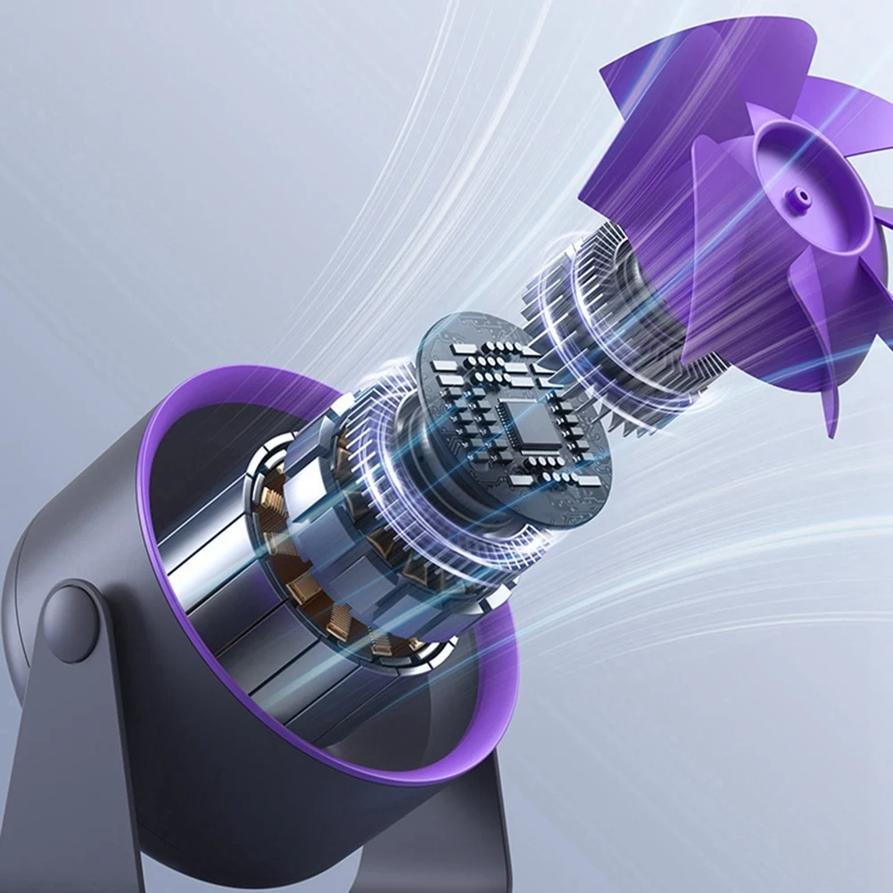 F4S-cSilent Настольный электрический вентилятор 360° °   Вращение для домашнего офиса, зарядка через USB, портативное циркулирование воздушного охлаждения