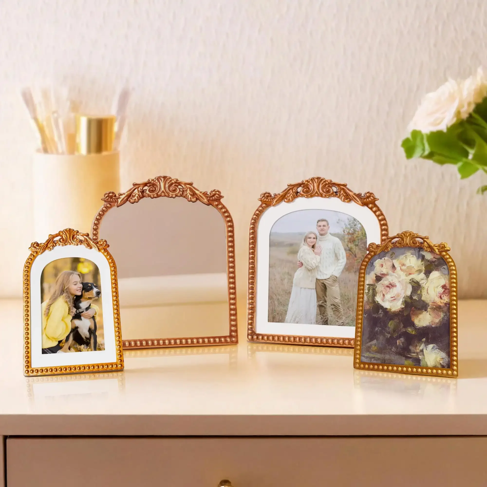 4x6フィルグランテーブルフォトフレーム、ゴールド