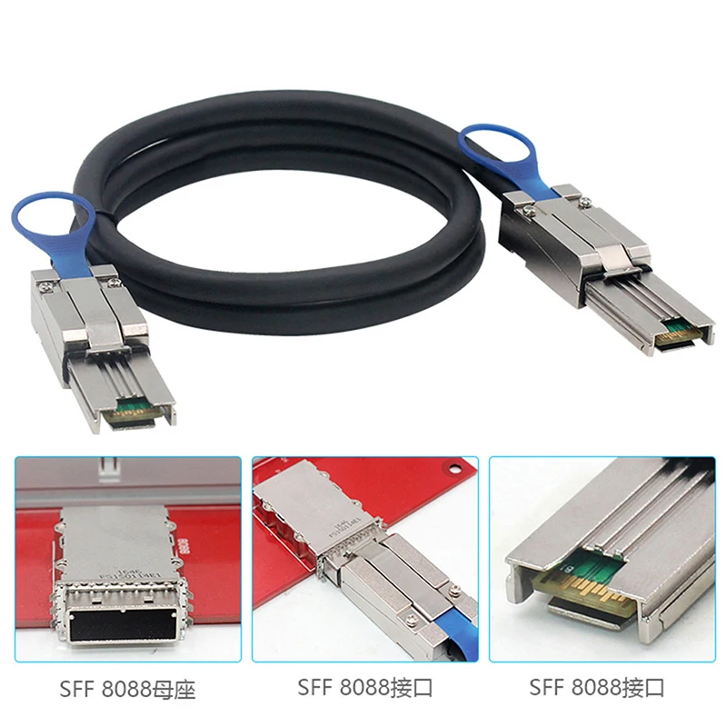 Mini SAS HD 26P 8088 to SFF-8088/SFF-8644 External Mini SAS to Mini SAS High Density HD SFF8088 SFF 8644 Data Hard Disk Cable