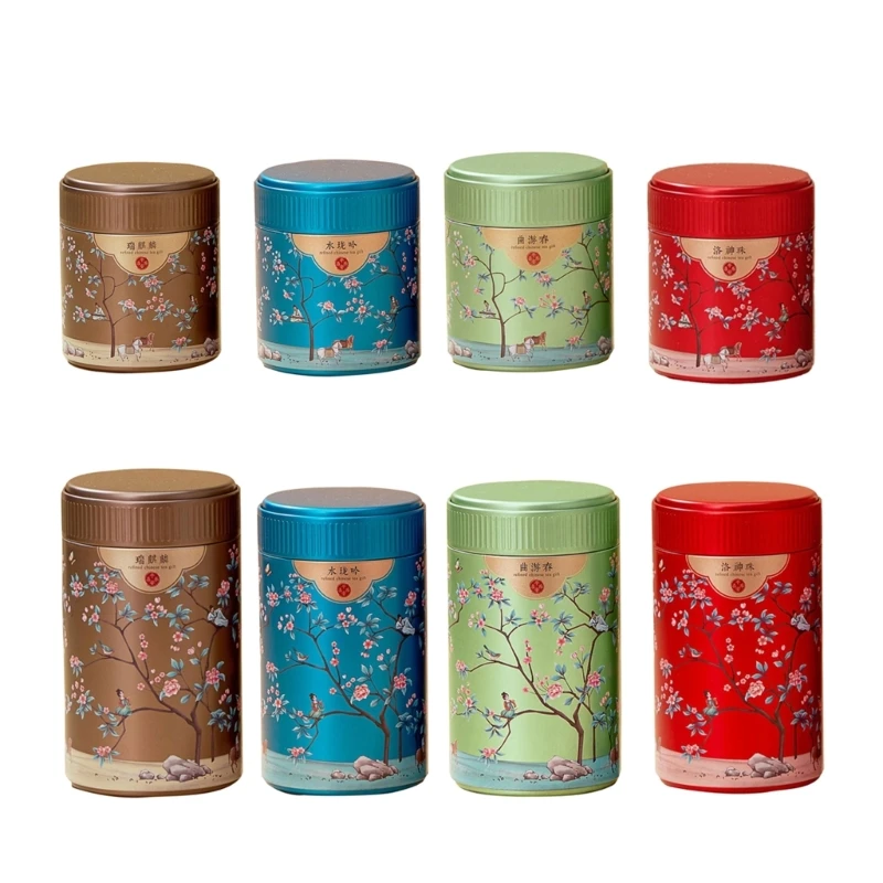 Elegant Metal Tea Caddys Convenient Tea Container with Lid Durable Tea Tin Chinese Tea Box Snacks Storage Box