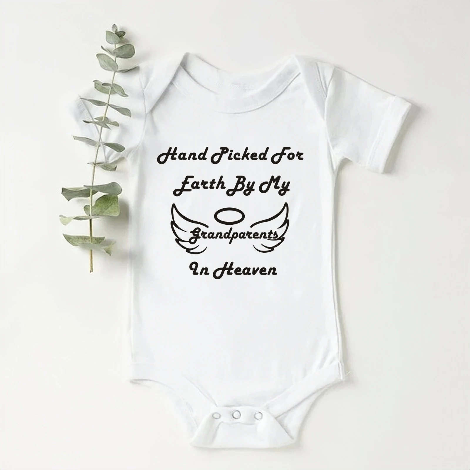

Hand Picked for Earth By My Grandparents In Heaven Baby Bodysuit Cute Cotton Short Sleeve Body Baby Boy Girl Rompers Clothes